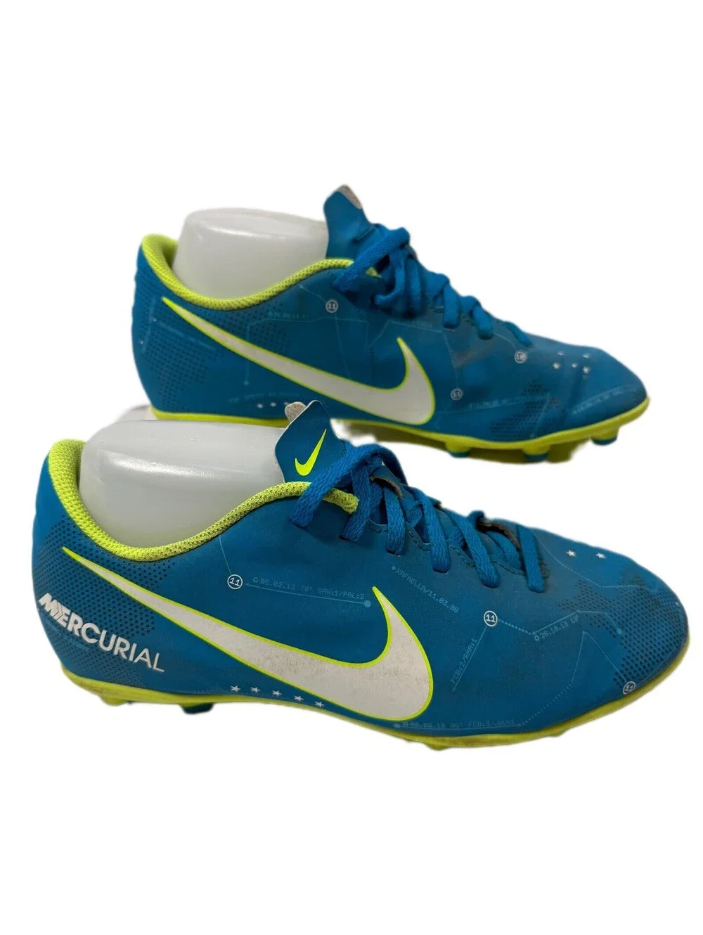 Nike Neymar JR Mercurial Vortex III soccer cleats blue Youth Size 6Y 921490-400